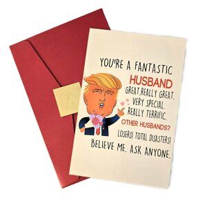 Fantastic Husband Birthday Anniversary Valentine's Card President Donald Trump